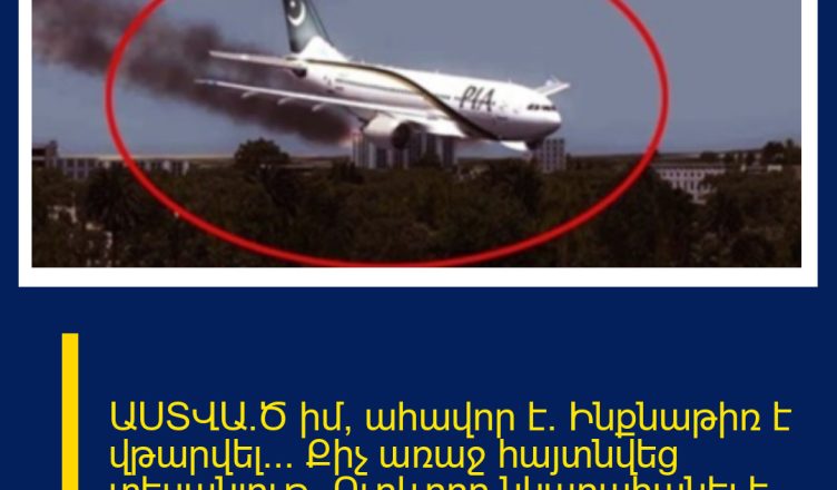 ԱՍՏՎԱ՜Ծ իմ, ահավոր է. Ինքնաթիռ է վթարվել… Քիչ առաջ հայտնվեց տեսանյութ. Ուղևորը նկարահանել է վթարի պահը