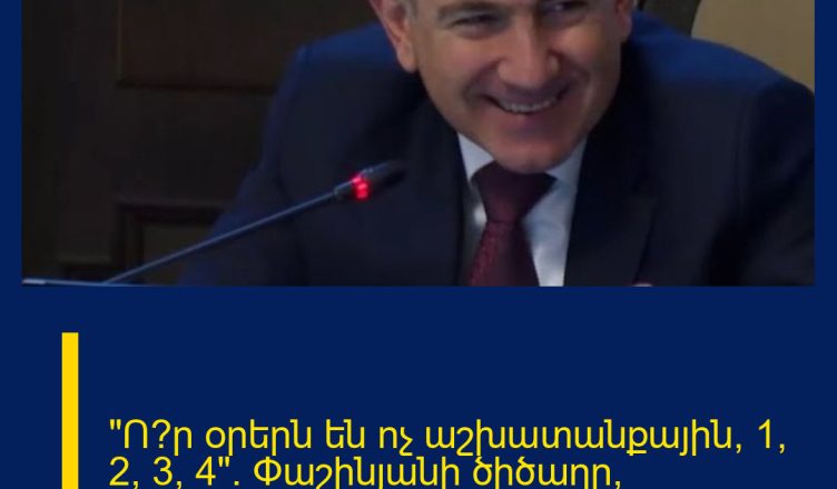 «Ո՞ր օրերն են ոչ աշխատանքային՝ 1, 2, 3, 4». Փաշինյանի ծիծաղը՝ կառավարության որոշման մասին