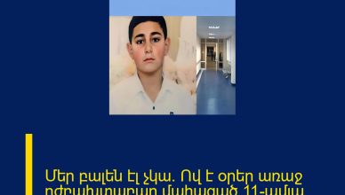 Մեր բալեն էլ չկա. Ով է օրեր առաջ դժբախտաբար մահացած 11-ամյա երեխան