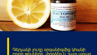 Գերչակի յուղը օրգանիզմից կհանի բոլոր թույները. փորձեք և շատ արագ կզգաք դրական ազդեցությունը