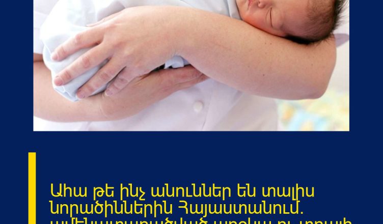 Ահա թե ինչ անուններ են տալիս նորածիններին Հայաստանում․ ամենատարածված աղջկա ու տղայի անունները