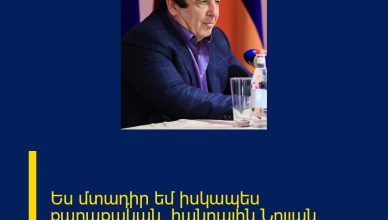 Ես մտադիր եմ իսկապես քաղաքական, հանրային Նոյյան տապան ստեղծել