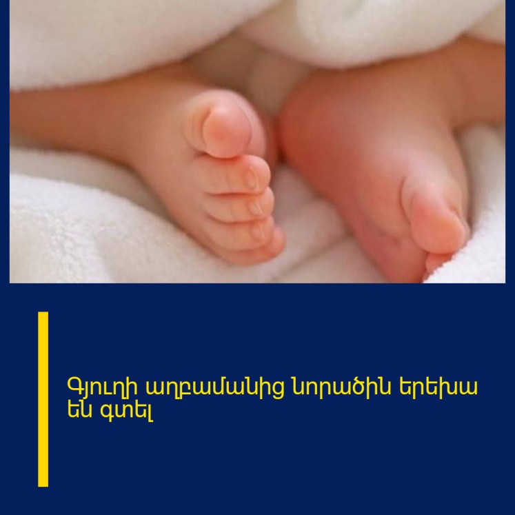 Գյուղի աղբամանից նորածին երեխա են գտել Գյուղի աղբամանից նորածին երեխա են գտել
