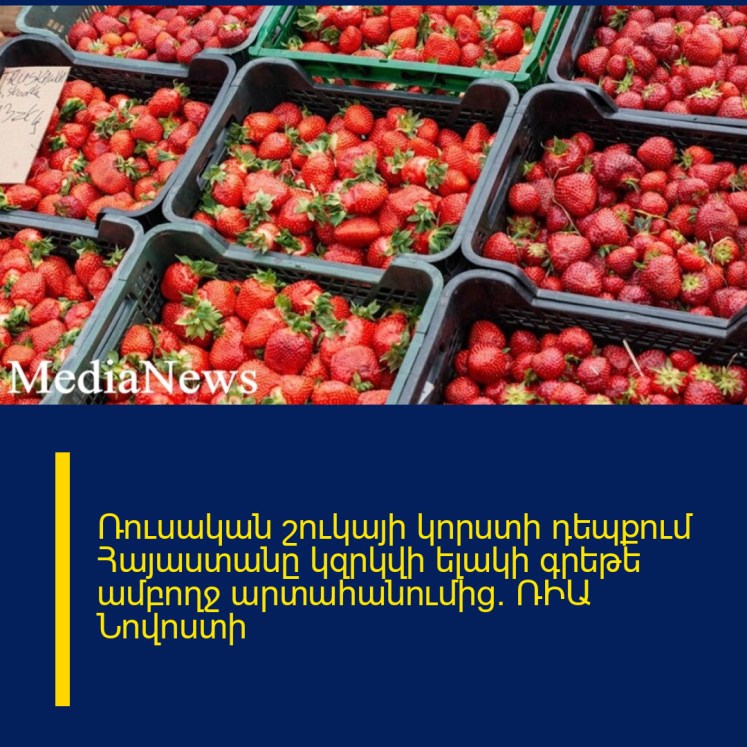 Ռուսական շուկայի կորստի դեպքում Հայաստանը կզրկվի ելակի գրեթե ամբողջ արտահանումից. ՌԻԱ Նովոստի Ռուսական շուկայի կորստի դեպքում Հայաստանը կզրկվի ելակի գրեթե ամբողջ արտահանումից. ՌԻԱ Նովոստի
